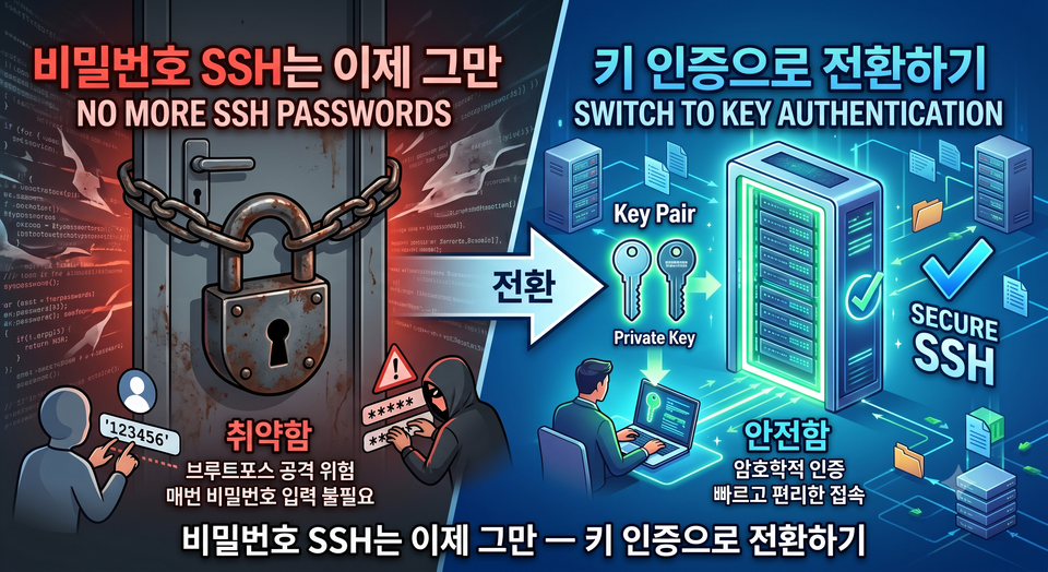 비밀번호 SSH는 이제 그만 — 키 인증으로 전환하기